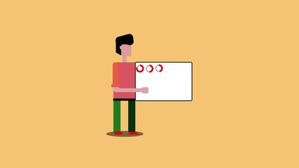 Poster - Person holding chart with data visualization elements featuring red and white accents. Represents business insights, finance reports, and analytical presentation.