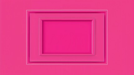 Poster - Pink Magenta Nested Square Frames Minimalist Geometric Background Rectangle image