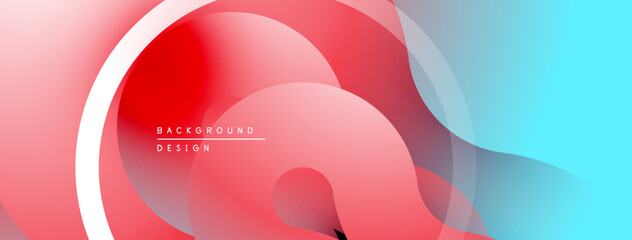 Leinwandbilder - Abstract fluid shapes, red to blue gradient. Modern design, smooth transitions, layered elements. Minimalist aesthetic, vibrant colors.
