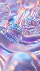 Wall Mural - Digital technology blue purple gradient wave bubble illustration poster background