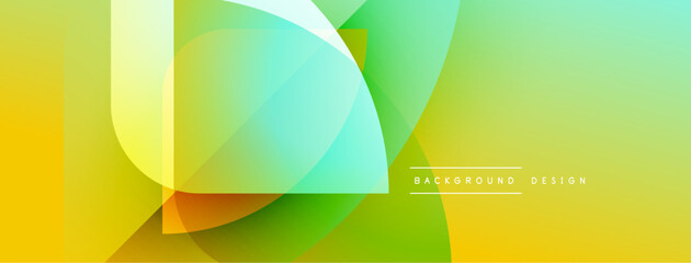 Aufkleber - Abstract gradient shapes overlap creating vibrant yellow, green composition. Modern design element for backgrounds, banners.