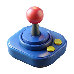 Wall Mural - 3d retro game joystick controller isolated on transparent background