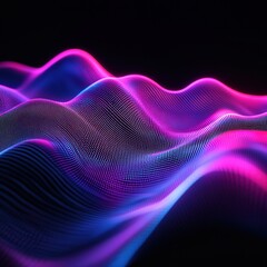 Aufkleber - Abstract Pink Blue Neon Wave Digital Art Background Texture for Design Projects