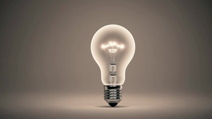 Poster - Light bulb glowing illumination electricity innovation idea energy luminous transformation create simple composition with warm