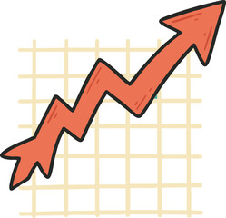 Poster - Rising orange arrow indicating positive business growth on grid background vector illustration 