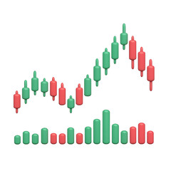 Poster - Stock Market Trends: Illustrative visualization of financial market trends with a clean, modern aesthetic, ideal for financial publications and presentations. 