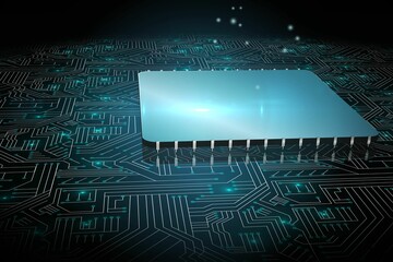 Poster - Shiny square on black circuit board