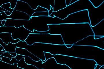 Poster - Abstract glowing black background