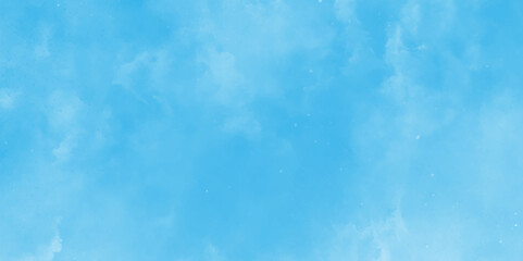 Wall Mural - bright blue cloudy sky vector illustration, painted white clouds with pastel blue sky, watercolor il