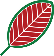 Poster - Stylized vector illustration of a leaf design featuring red and green colors for creative use