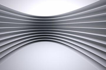 Poster - Showing abstract curved tunnel featuring layered panels and arched floor, transparent background