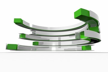 Poster - Green and white curved structure