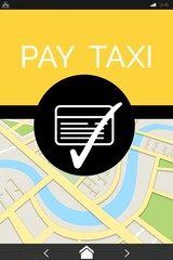 Leinwandbilder - Digitally generated image of Pay Taxi text with map