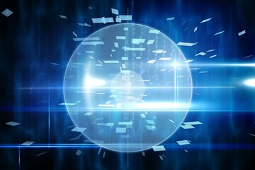 Poster - Blue technology design with circle