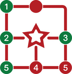 Poster - Diagrammatic illustration featuring numbers and a central star shape suitable for design projects