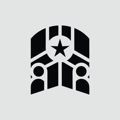 Aufkleber - Abstract black star emblem with transparent design suitable for versatile projects