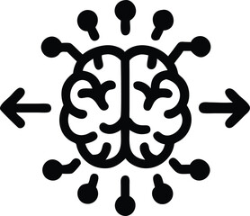 Poster - Black silhouette depicting a brain with connecting arrows representing knowledge transfer