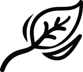 Poster - Simple black eco friendly leaf silhouette design illustrating nature's beauty and sustainability