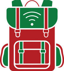 Aufkleber - Digital backpack featuring wifi signal symbol design for modern technology concept
