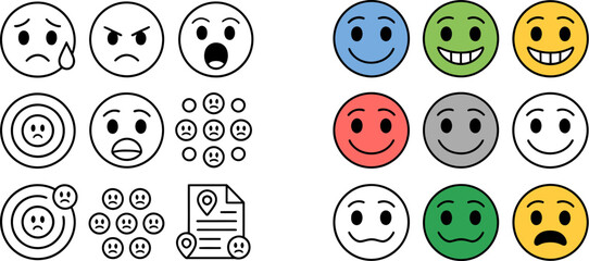 Fototapete - Emojis emotions vector icons set design for social media marketing expression communication and feedback design editable stock vector illustration