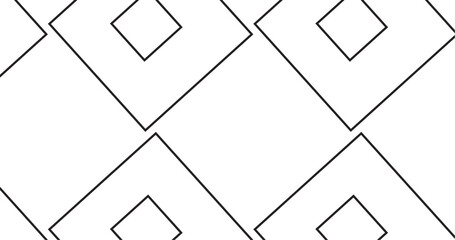 Aufkleber - A repeating pattern of geometric shapes featuring squares enclosed within larger diamond outlines in black and white