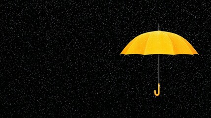 Poster - Yellow umbrella in the rain.