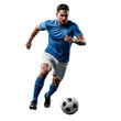 © ProNoJoy - Soccer player in blue jersey dribbling the ball