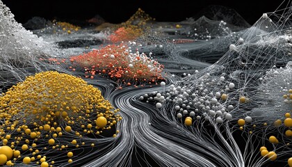 Aufkleber - Abstract Data Network Visualization with Spheres