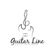 © Reza28 studios. - logo simple guitar with abstract line style instrument vector icon symbol modern illustration design