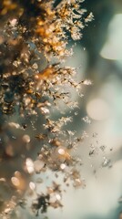 Aufkleber - Abstract Golden Flakes Texture with Light Bokeh Effect and Glittering Highlights