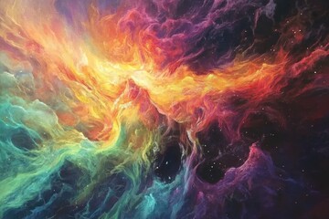 Poster - Majestic timelapse of vibrant aurora dancing across the night sky in a celestial display, Time  lapse of ever  changing colorful aurora