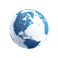Poster - A 3D Rendered Globe Icon Depicting a World with Transparent PNG Background and Beautiful Design Elements of Planet