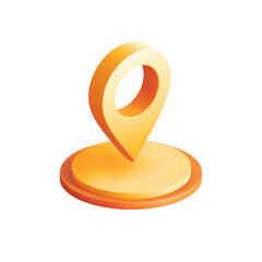 Poster - A Golden Transparent 3D Location Pin PNG Icon for GPS Geotag Navigation and Mapping Applications Depicted in High Detail