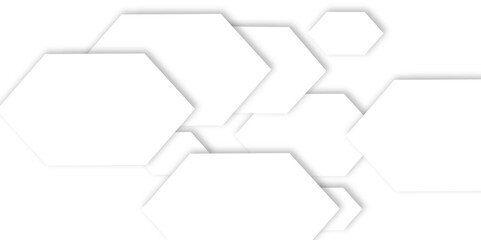 Poster - abstract white background with white hexagonal shapes and subtle shadow effects. a clean and modern geometric design various applications