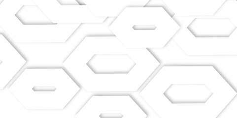 Poster - clean white background featuring overlapping hexagons, creating a modern and clean design element effect