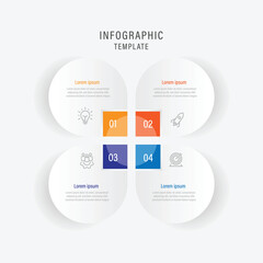 Poster - Business template presentation. Management planning concept. 4 step process infographic vector element 