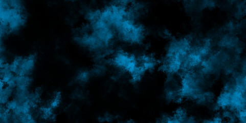 Fototapete - Cobalt Fog or smoke color isolated background, black with dark blue, abstract background with textured, Blue powder dust smoke on black background, evoking a sense of depth and tranquility.
