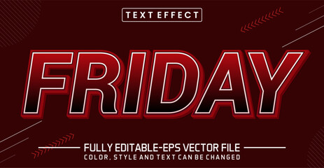 Poster - Friday font Text effect editable