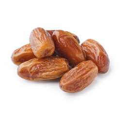 Wall Mural - Heap of dried dates on white background