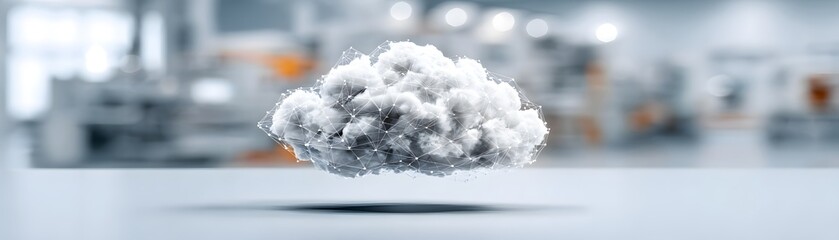 Poster - abstract cloud time lapse of a lot of people walking in the city