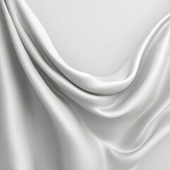 Poster - Elegant Flowing White Fabric Draped on a Soft Background for Design