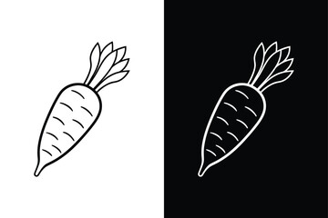 Outline Parsnip Icon. Linear Style Vegetable Symbol for Web and Design