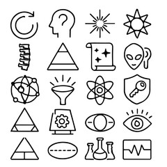 Poster - A versatile set of vector icons and symbols for web design, featuring black silhouettes ideal for travel, summer, or religious illustrations