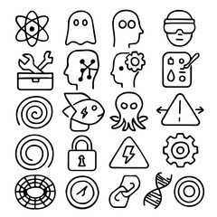 Poster - A set of vector icons for business, including people silhouettes and wedding illustrations, ideal for web design
