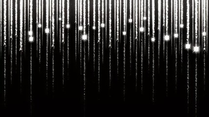 Wall Mural - Rain of light Wispy trails of bright droplets cascade against black void
