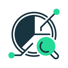 Poster - Pie Chart Analysis line icon. linear style sign for mobile concept and web design. Outline vector icon. Symbol, logo illustration. Vector graphic