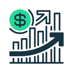 Aufkleber - Investment Analysis line icon. linear style sign for mobile concept and web design. Outline vector icon. Symbol, logo illustration. Vector graphic
