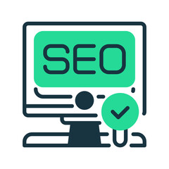 Poster - SEO Analysis line icon. linear style sign for mobile concept and web design. Outline vector icon. Symbol, logo illustration. Vector graphic