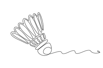 Poster - Continuous line drawing of a shuttlecock