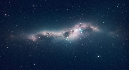 Wall Mural - a stunning panoramic view of the star-filled night sky with celestial objects visible